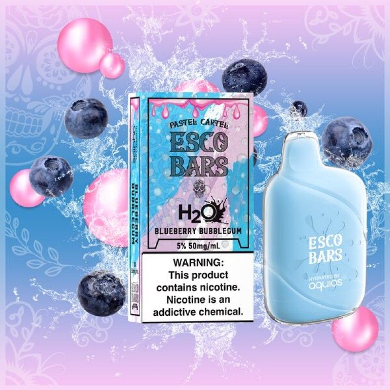 ESCOBARH20BLUEBERRYBUBBLEGUM ESCO BARS H20 6000 PUFFS - Image 1