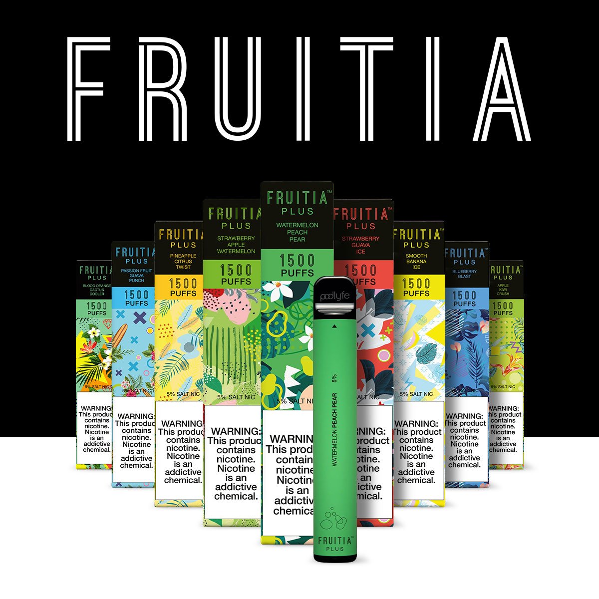 FRUITIAELIQUID FRUITIA PLUS DISPOSABLE VAPE 1500 PUFFS - Image 1