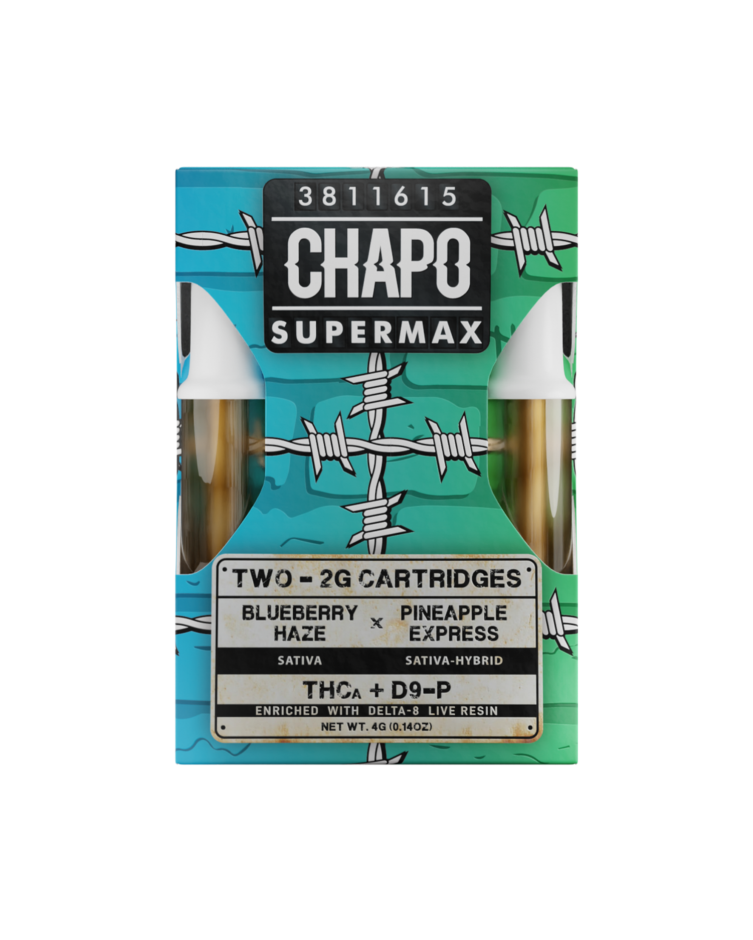 SUPERMAXDUAL CHAPO SUPERMAX 2 X 2GM CARTRIDGES THCA + D9-P - Image 1