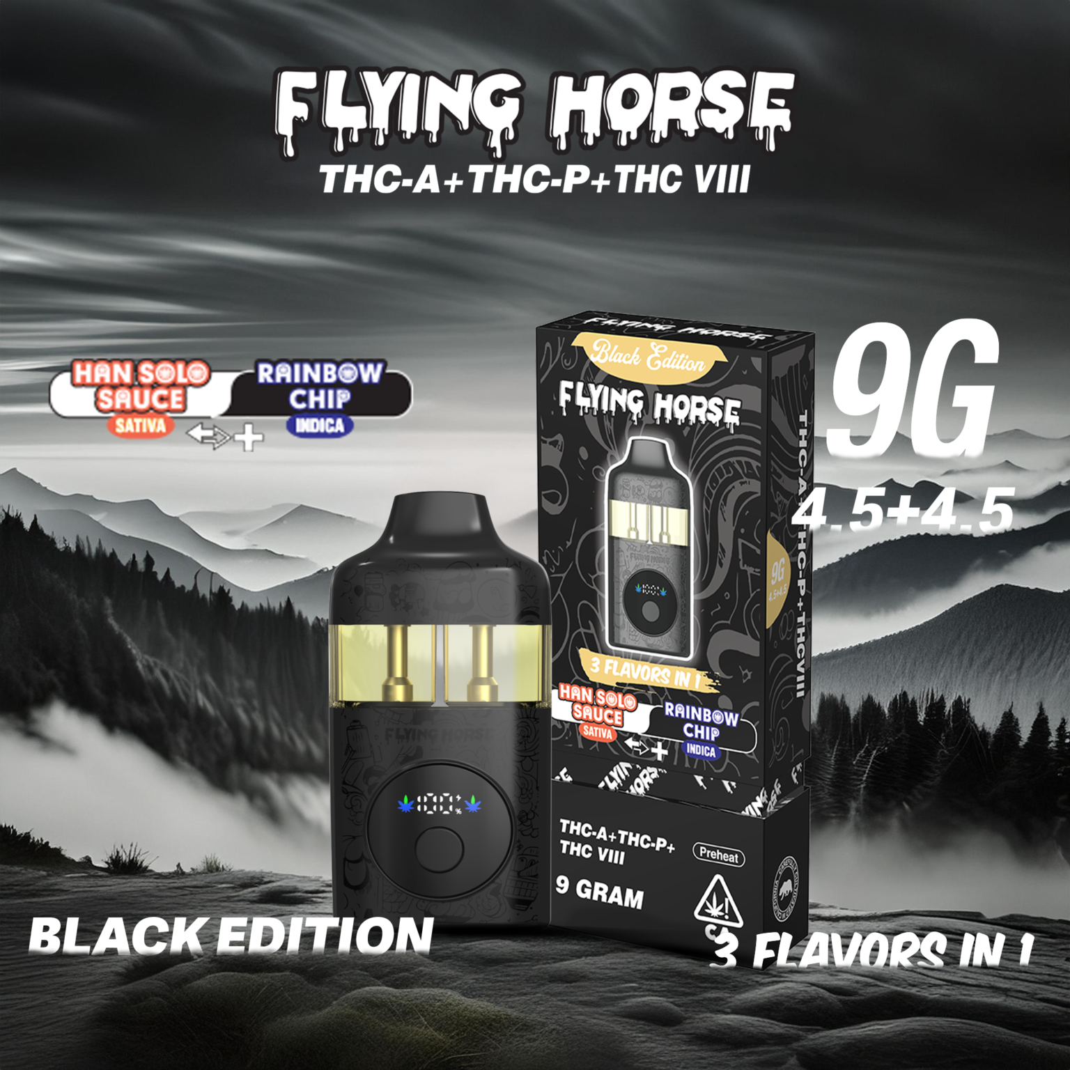 flyhorseblacksolo Flying Horse Stoner Blend Black Edition 9gm - Image 1